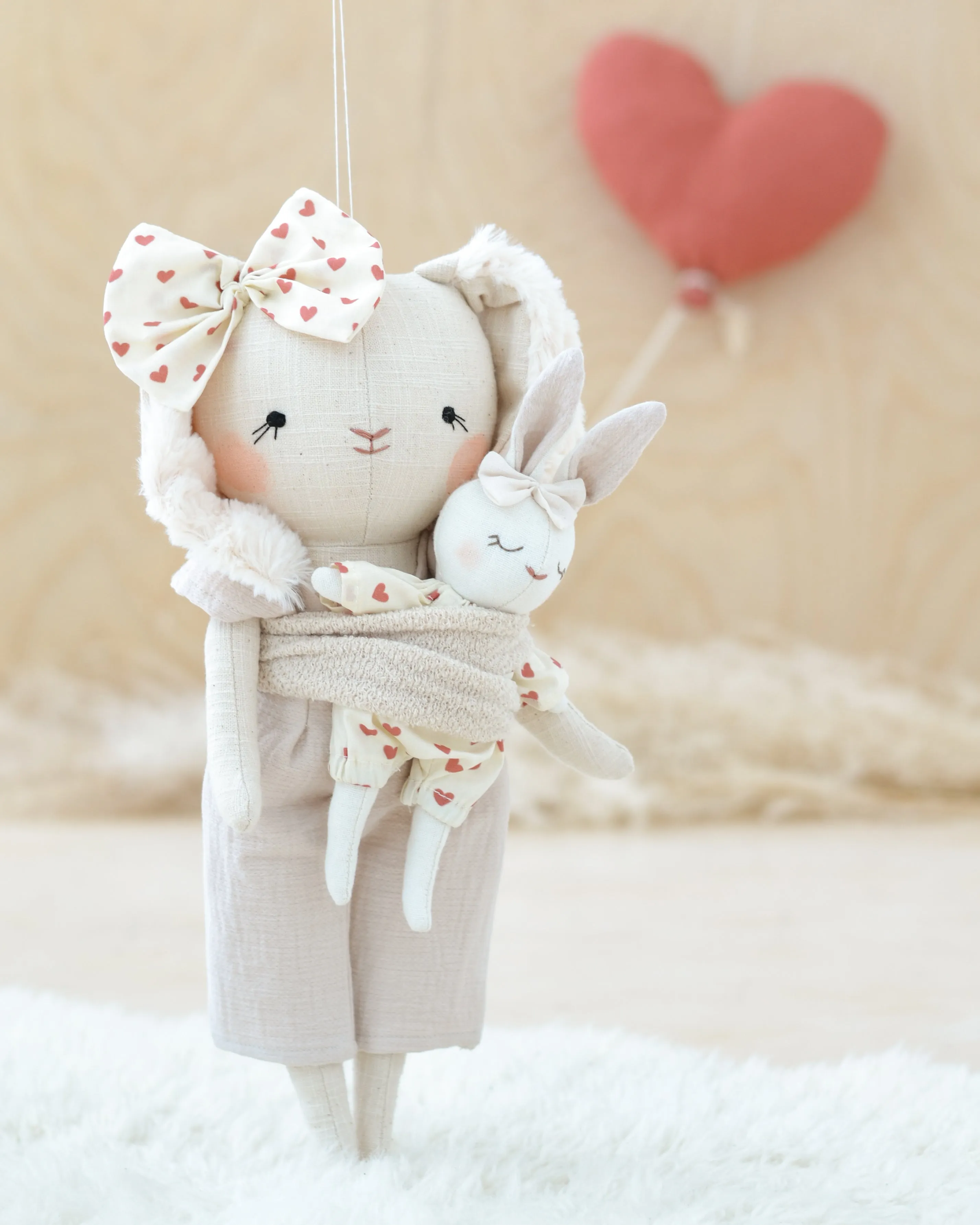 Mama   baby Bunny Doll Soft Toy