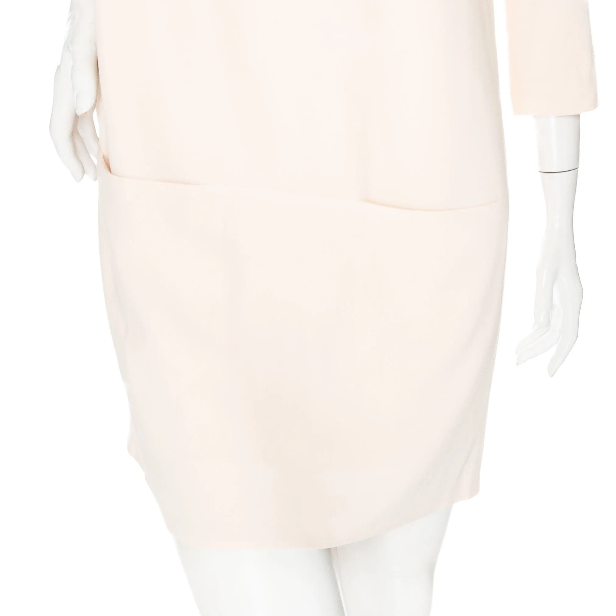 Marina Cream Crêpe Patch Pocket Shift Dress