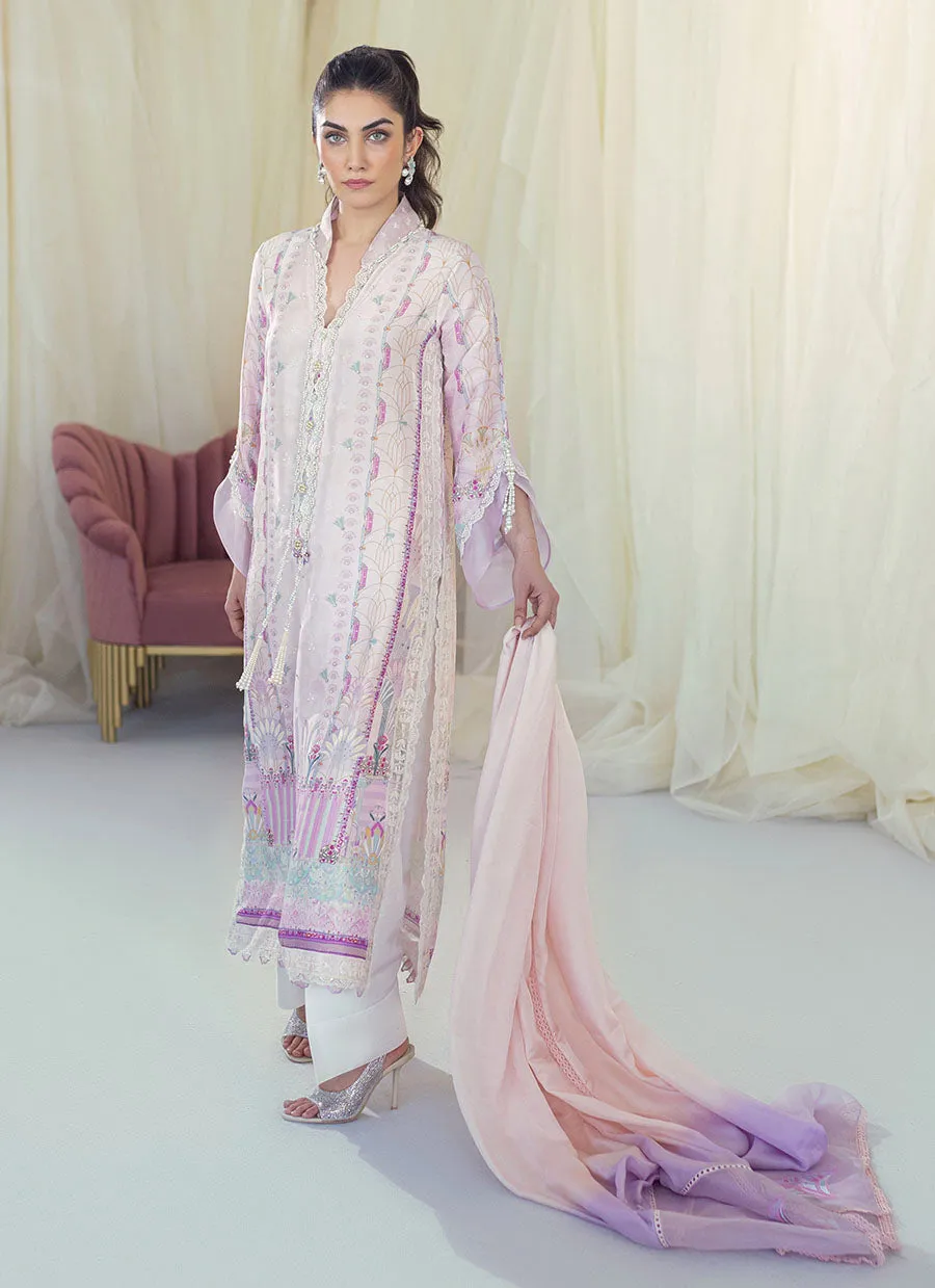 Maude Lavender Silk Shirt and Dupatta