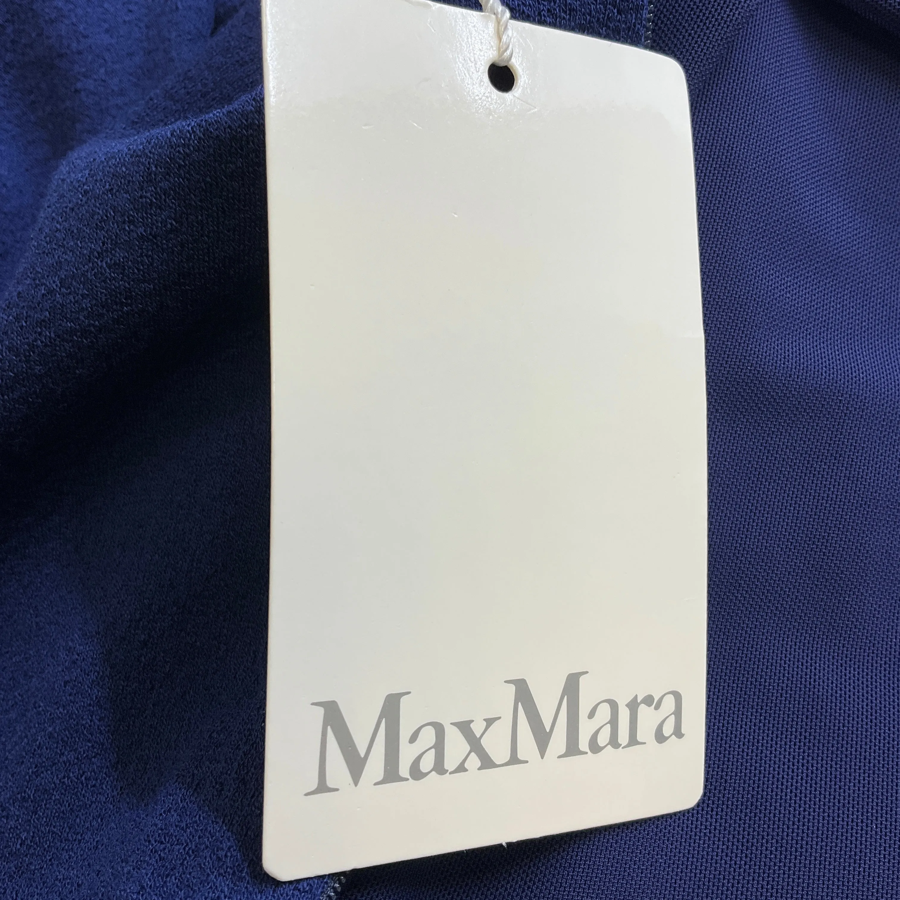 Max Mara Royal Blue Colimbo Ruched Wool Crepe Dress