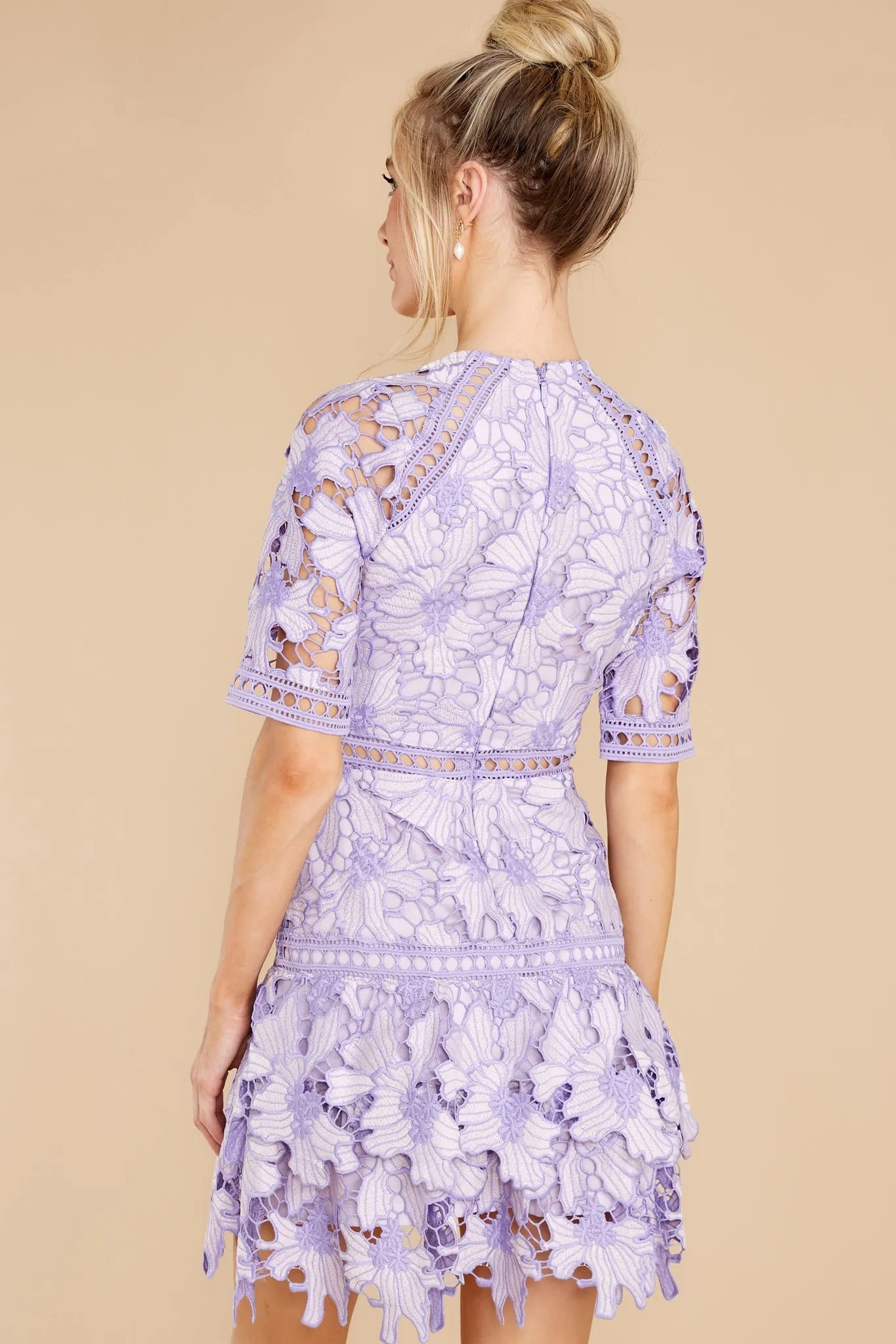 Oblivious Beauty Lavender Lace Dress