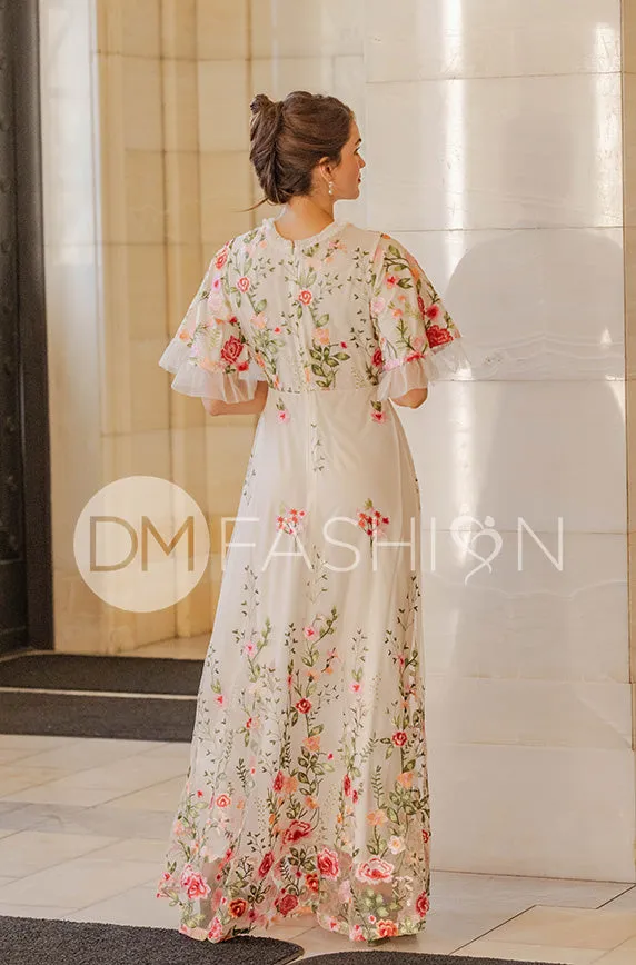 Odette Ivory Garden Floral Gown - DM Exclusive