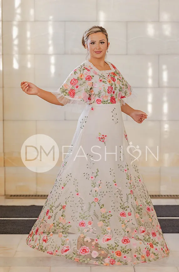 Odette Ivory Garden Floral Gown - DM Exclusive