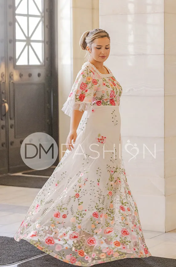 Odette Ivory Garden Floral Gown - DM Exclusive