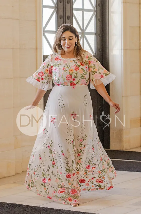 Odette Ivory Garden Floral Gown - DM Exclusive