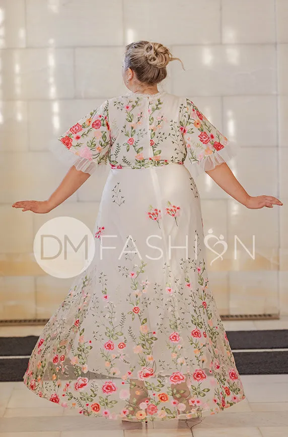 Odette Ivory Garden Floral Gown - DM Exclusive