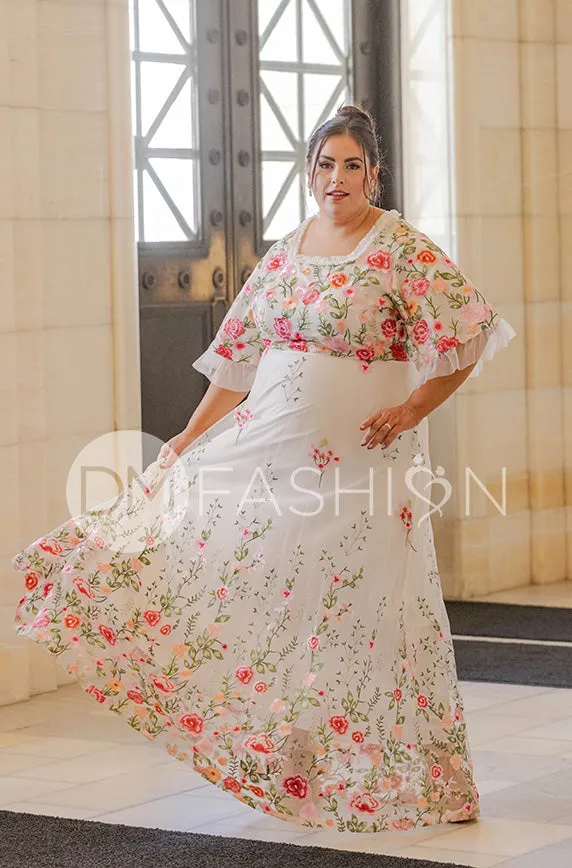 Odette Ivory Garden Floral Gown - DM Exclusive