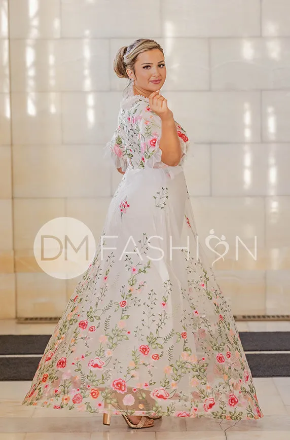 Odette Ivory Garden Floral Gown - DM Exclusive