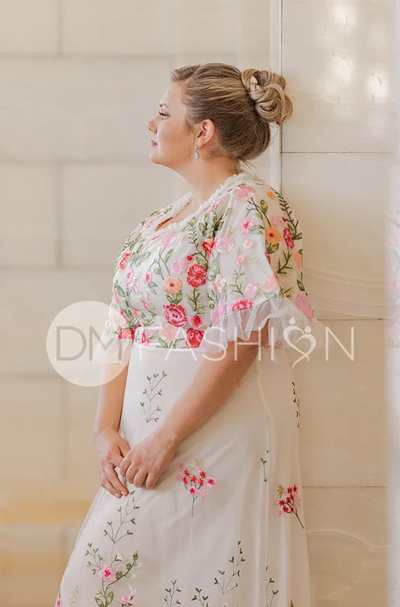 Odette Ivory Garden Floral Gown - DM Exclusive