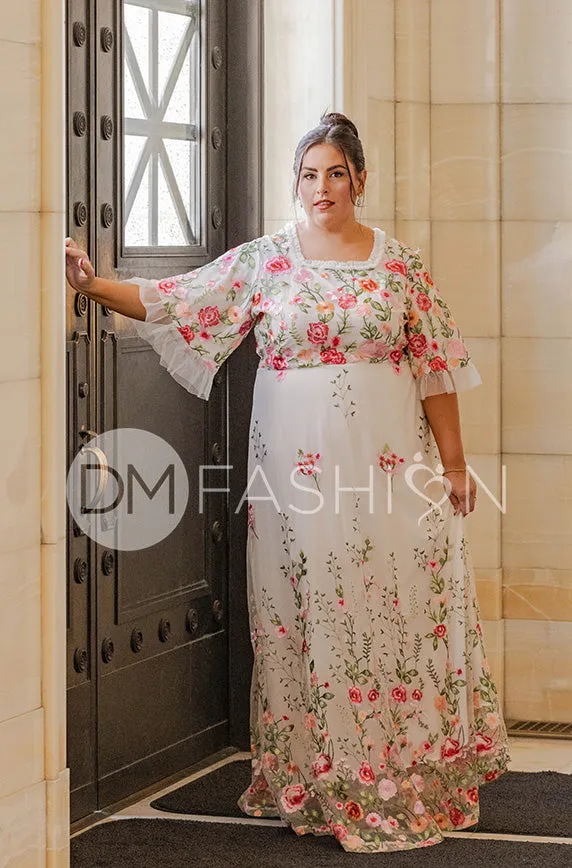 Odette Ivory Garden Floral Gown - DM Exclusive