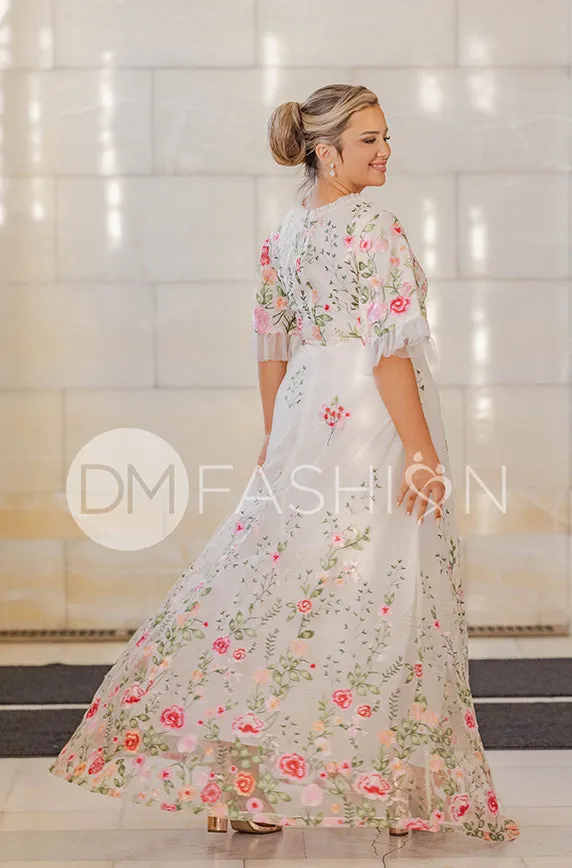 Odette Ivory Garden Floral Gown - DM Exclusive