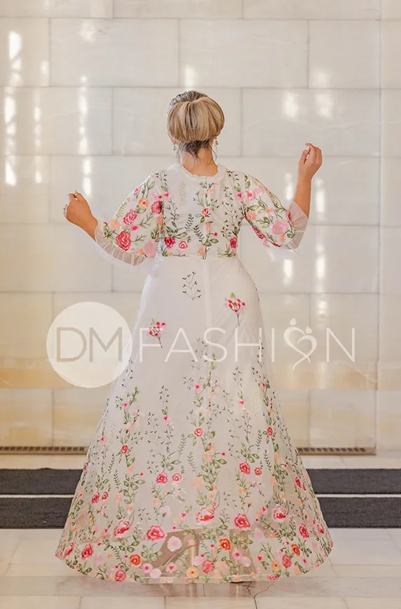 Odette Ivory Garden Floral Gown - DM Exclusive