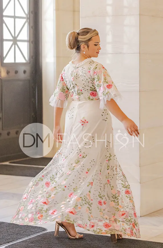 Odette Ivory Garden Floral Gown - DM Exclusive