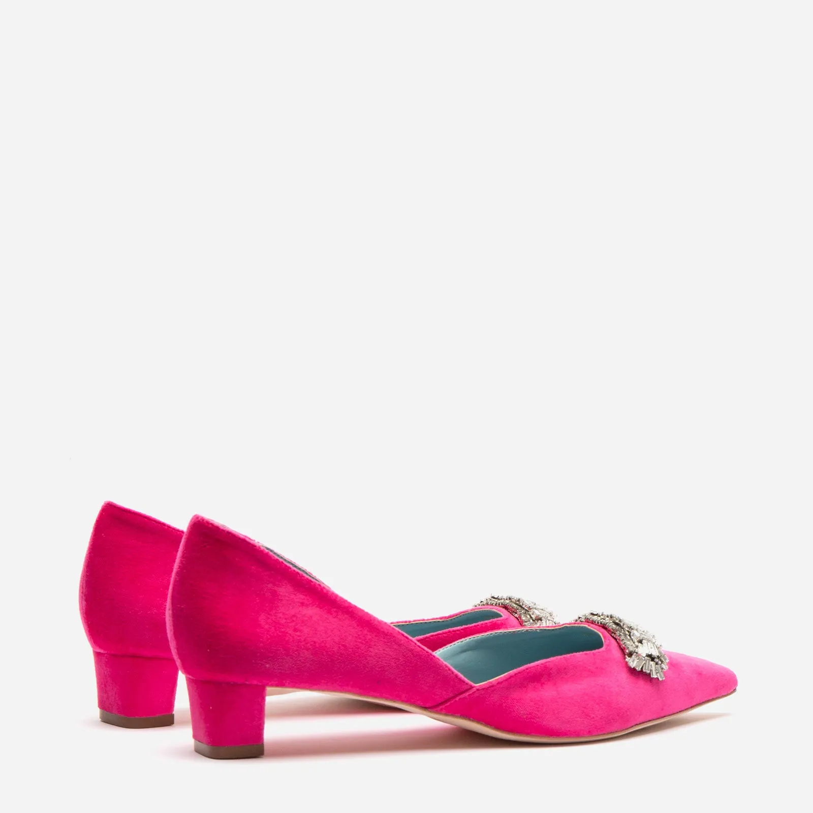 Paula Mini Block Heel Velvet Pink