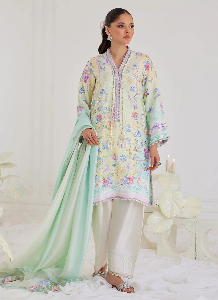 Paz Aqua Shirt And Dupatta