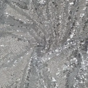 Premium Grey Sequins Embroidery Net Fabric