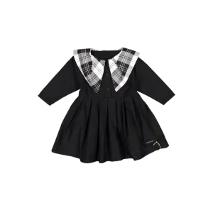 Punk Pleated Dress-Black/White