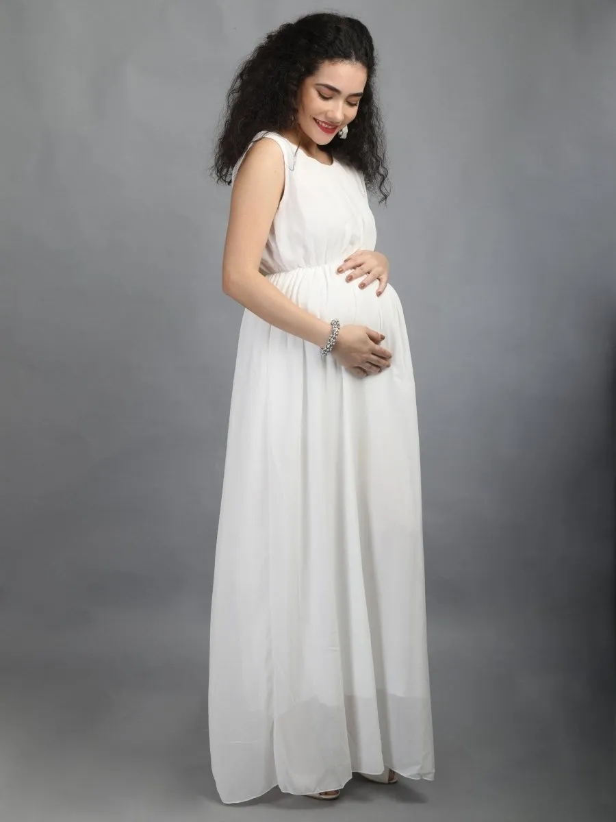 Pure White Maternity Dress