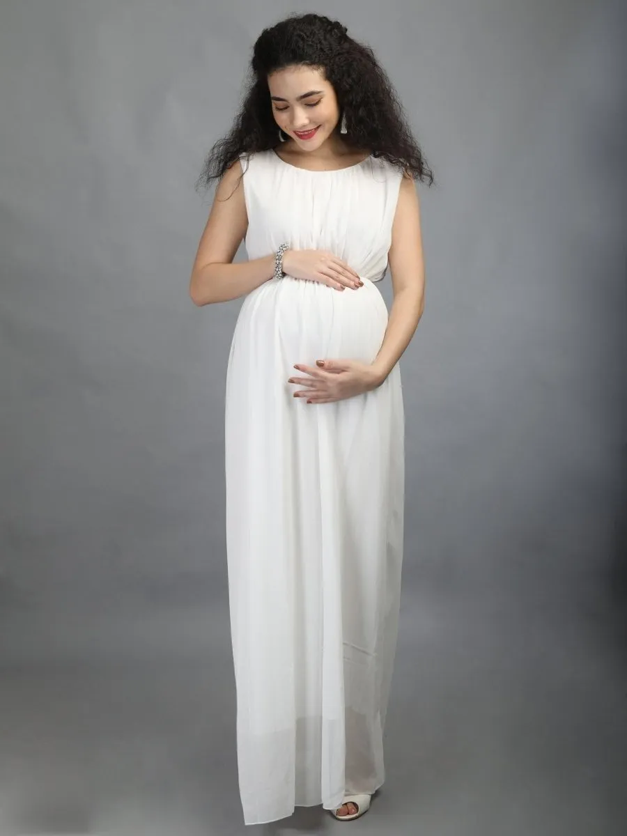 Pure White Maternity Dress