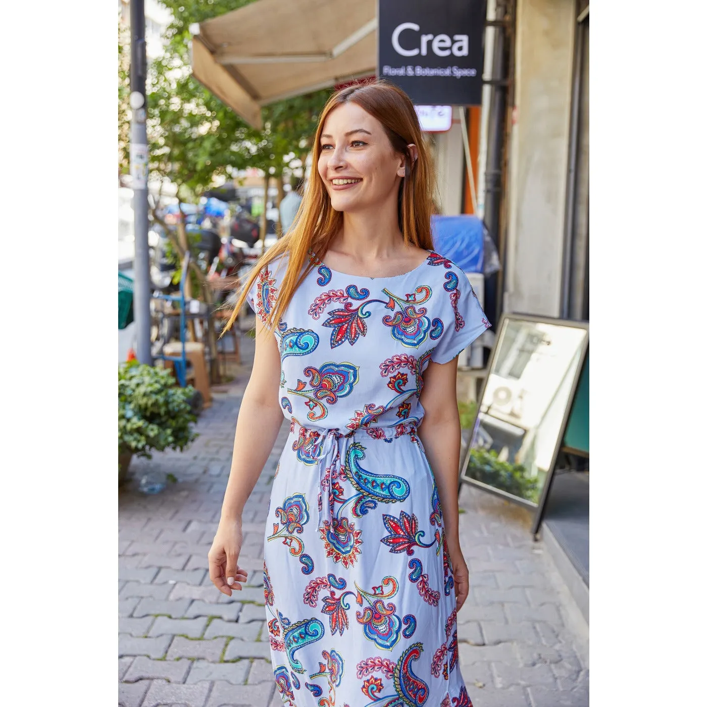 Purple Printed Dress