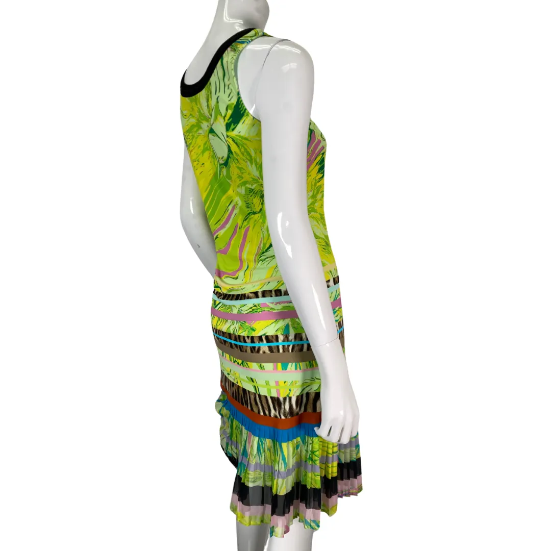 Roberto Cavalli Abstract Colorful Neon Dress