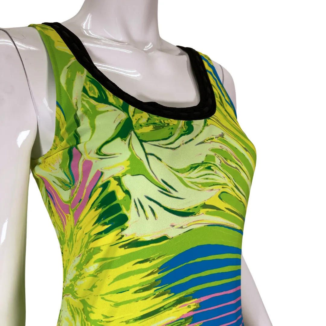 Roberto Cavalli Abstract Colorful Neon Dress