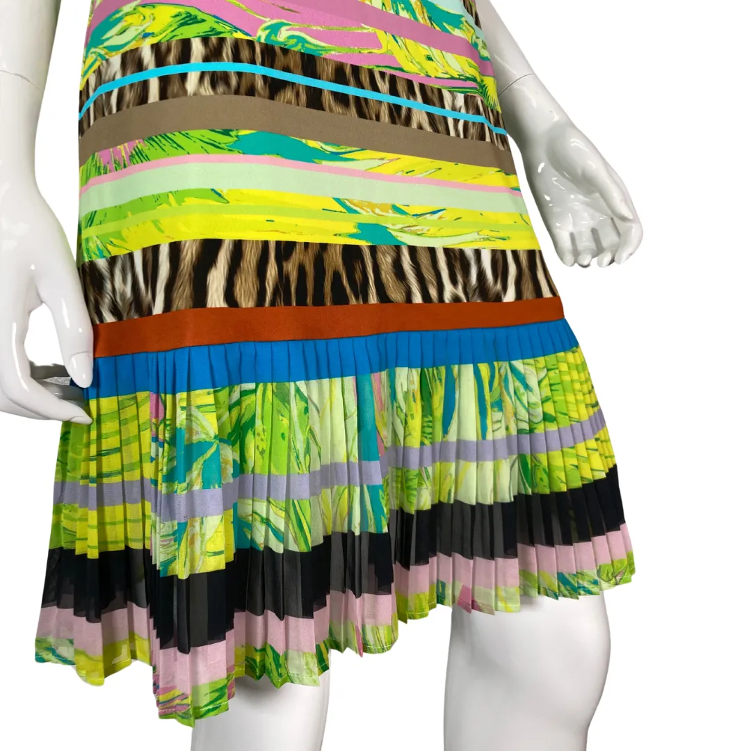 Roberto Cavalli Abstract Colorful Neon Dress