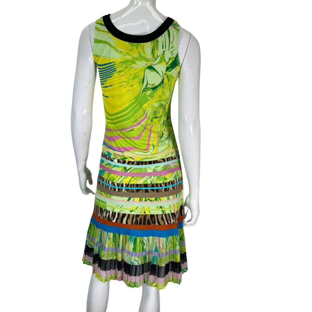 Roberto Cavalli Abstract Colorful Neon Dress