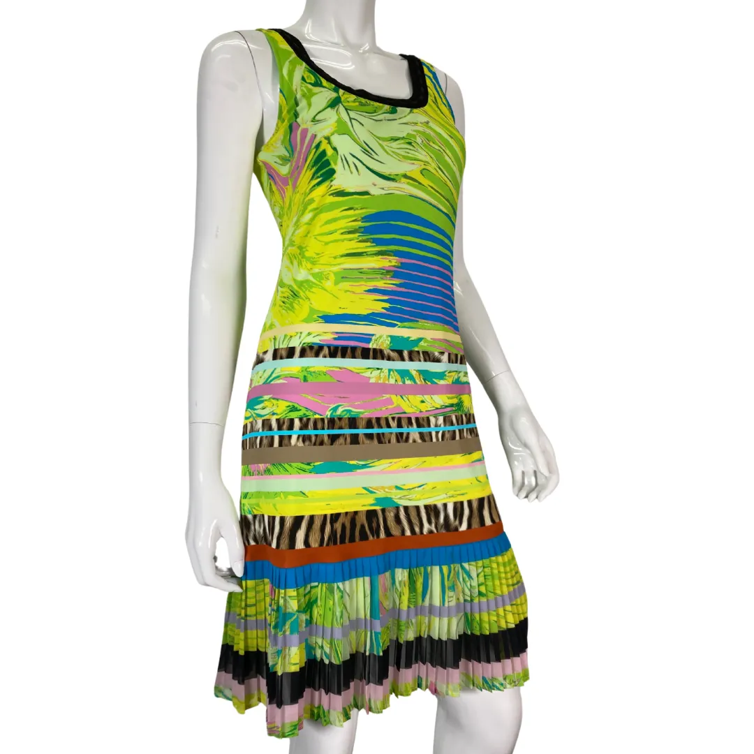 Roberto Cavalli Abstract Colorful Neon Dress