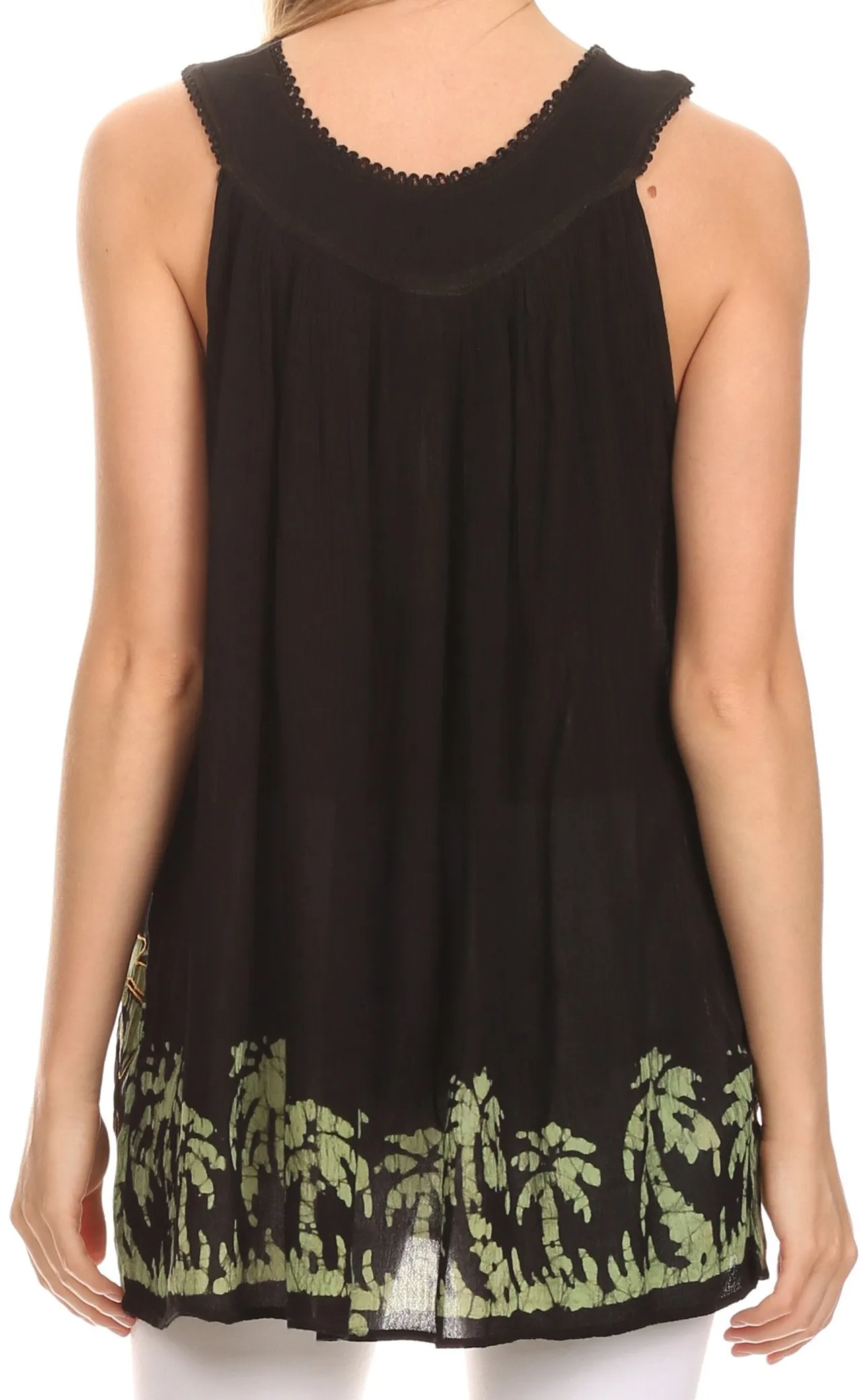 Sakkas Oasis Gauzy Crepe Sleeveless Blouse