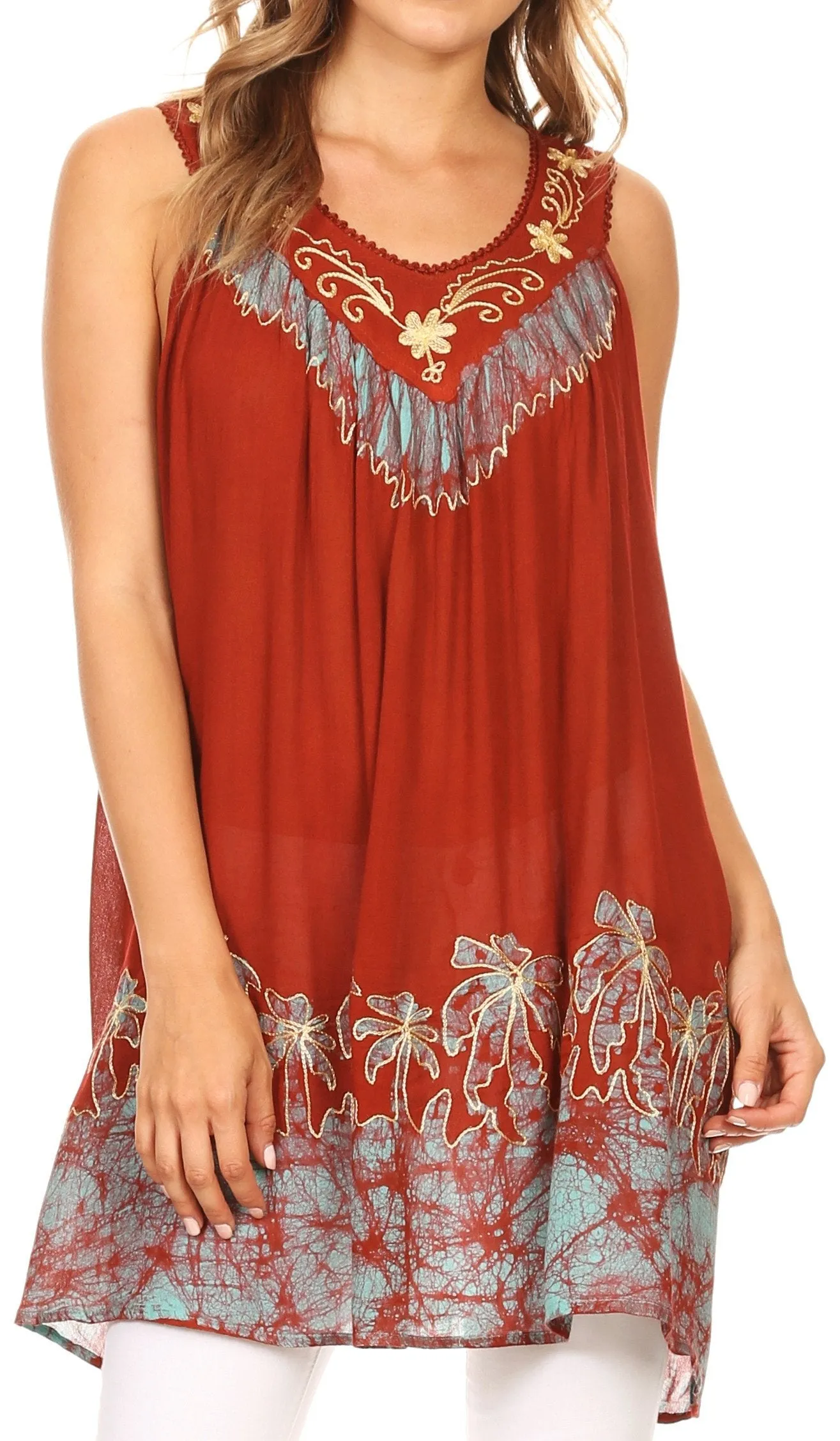 Sakkas Oasis Gauzy Crepe Sleeveless Blouse