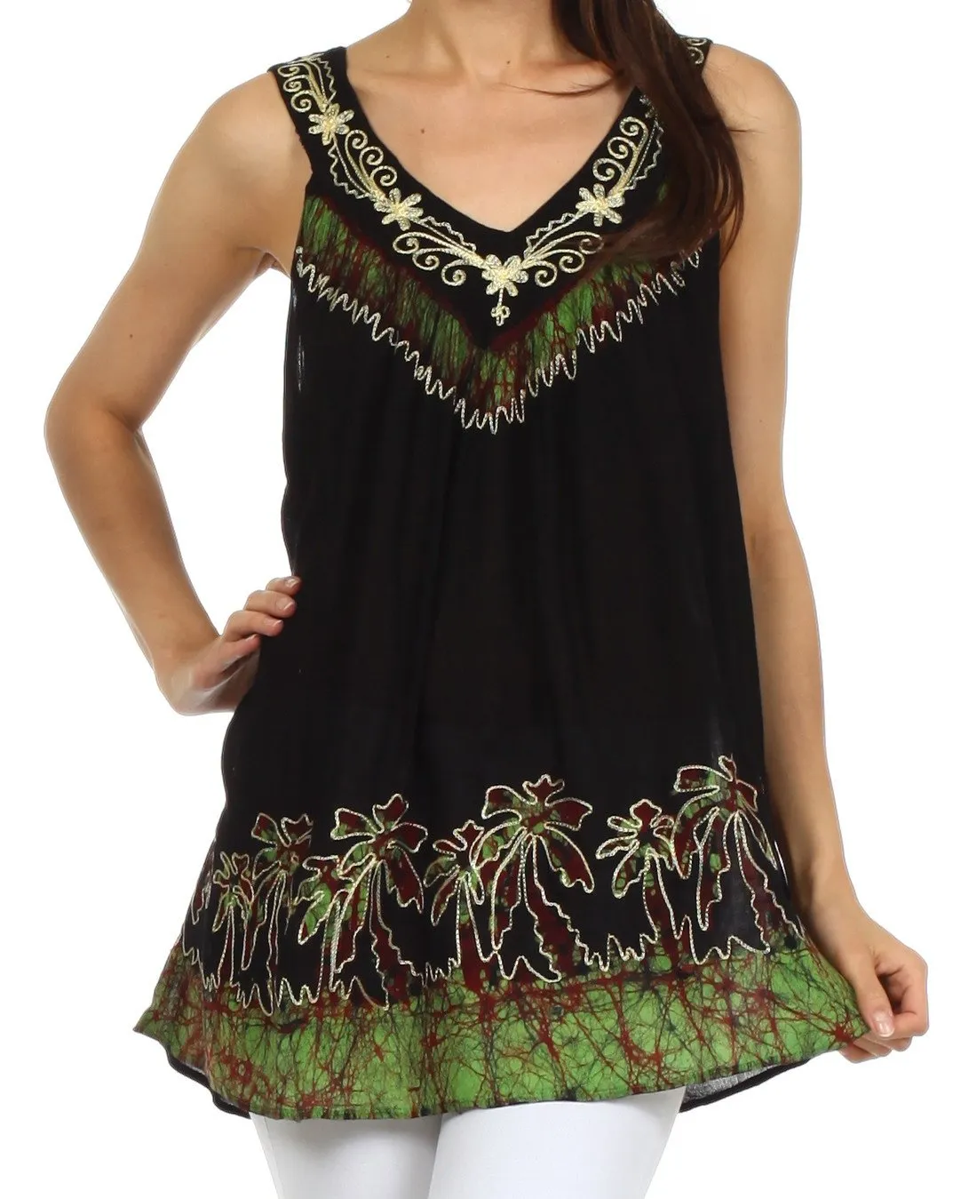 Sakkas Oasis Gauzy Crepe Sleeveless Blouse