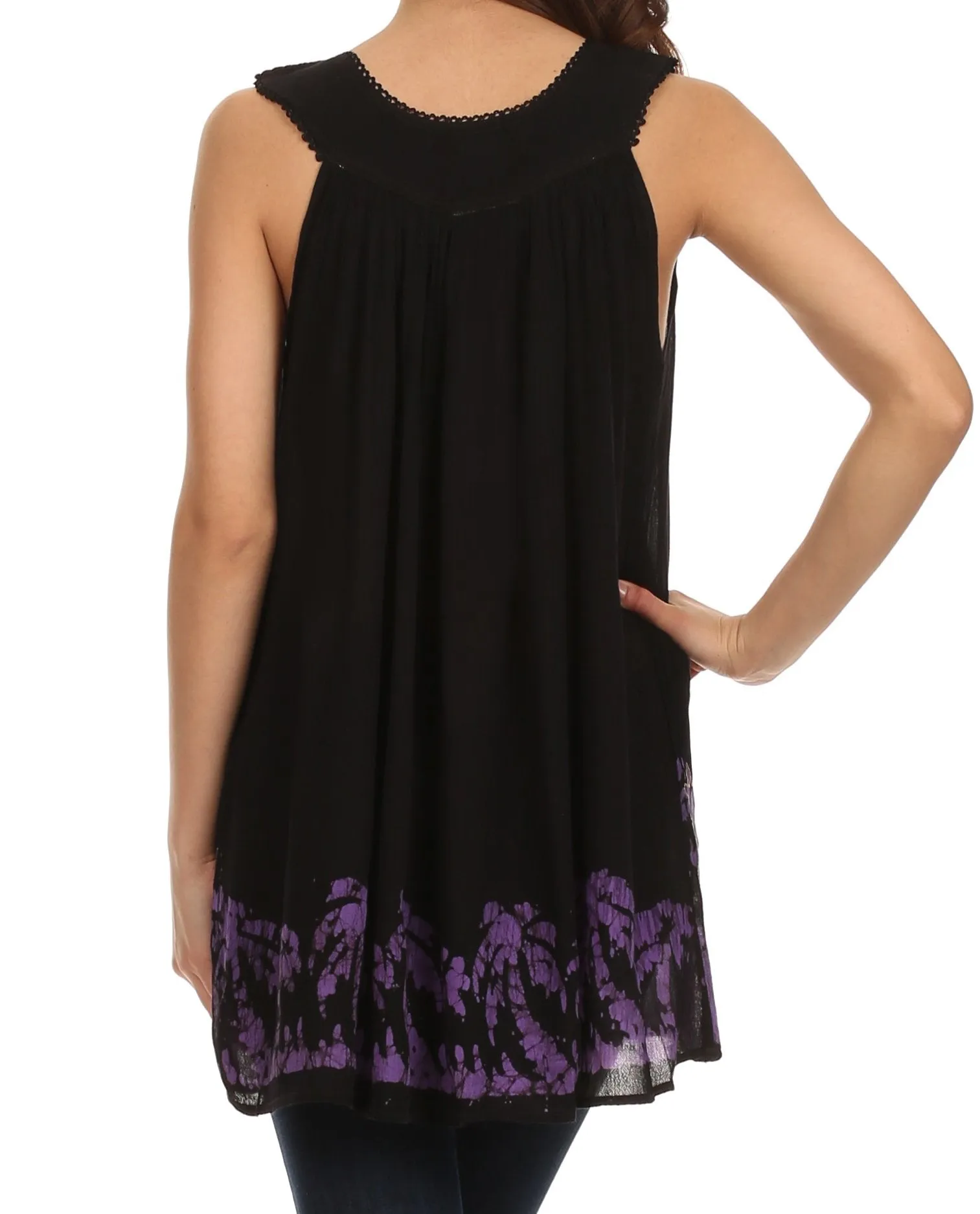 Sakkas Oasis Gauzy Crepe Sleeveless Blouse