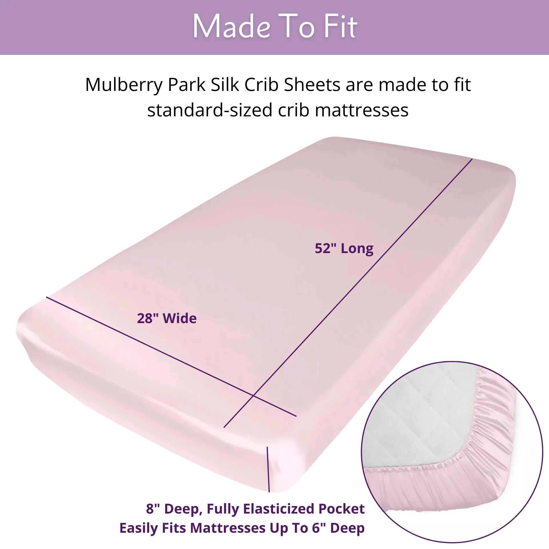 Silk Crib Fitted Sheet - Lullaby Pink