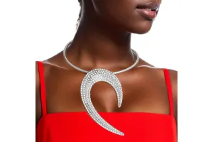 Silver Rhinestone Hook Collar Set