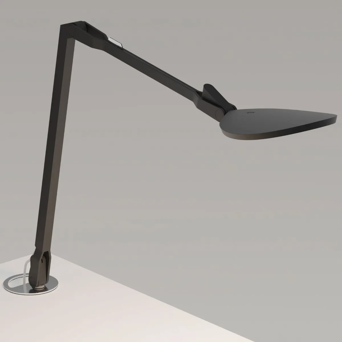 Splitty Reach Matte Black Contemporary LED Desk Lamp with Grommet Mount and USB Port