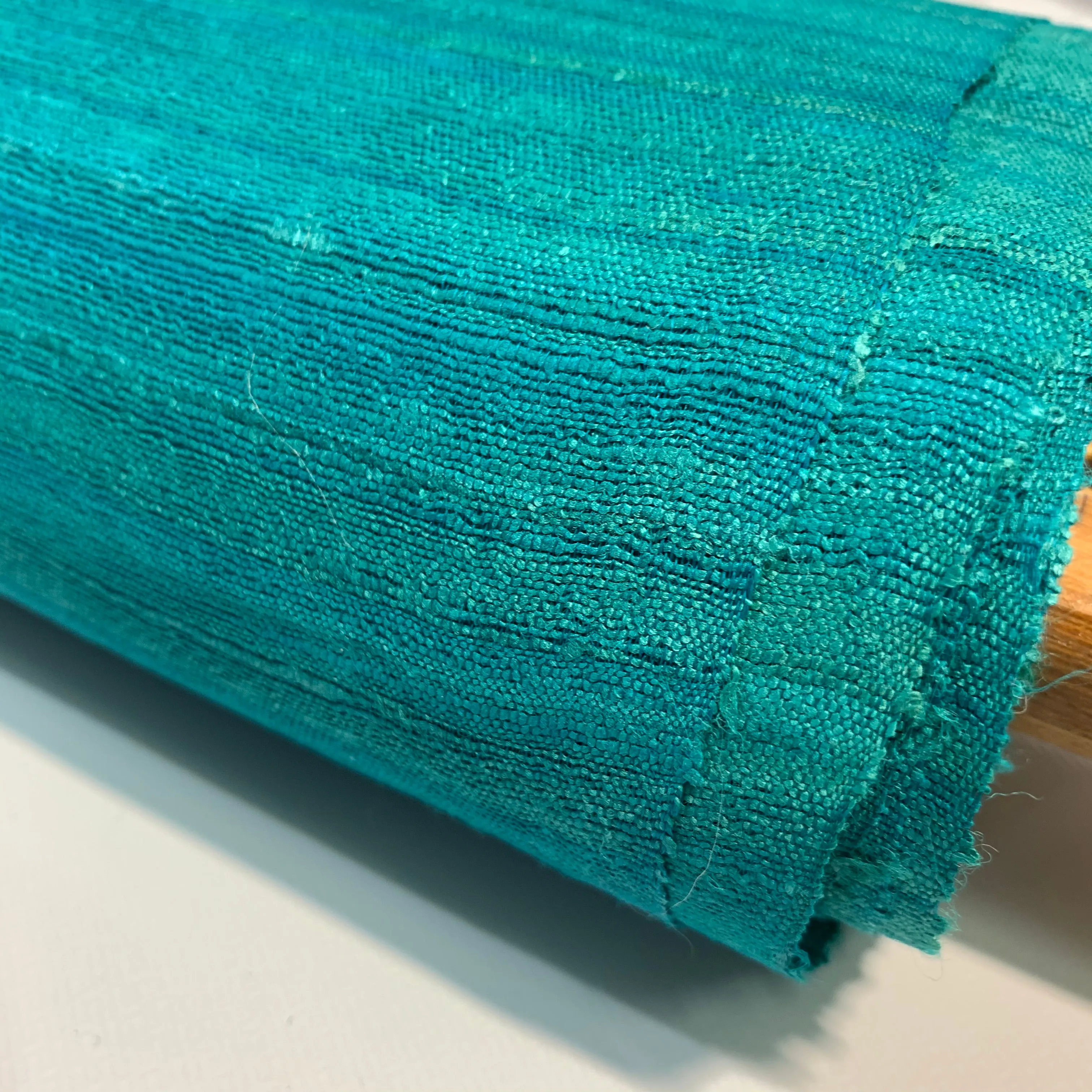 Teal Ahimsa Tussar Pure Silk Fabric