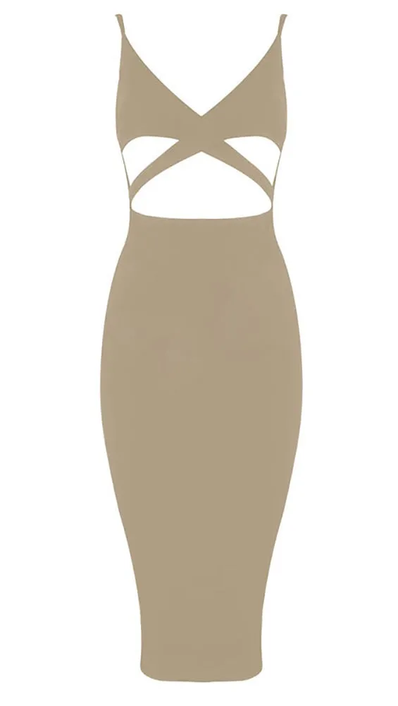 The Naomi Mini Dress Beige