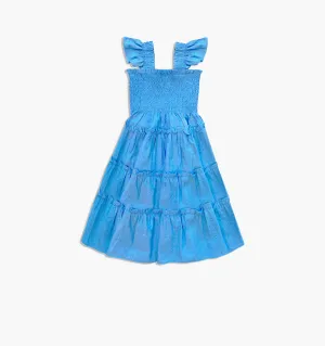 The Tiny Ellie Nap Dress - Hydrangea Blue Textured Clip Dot