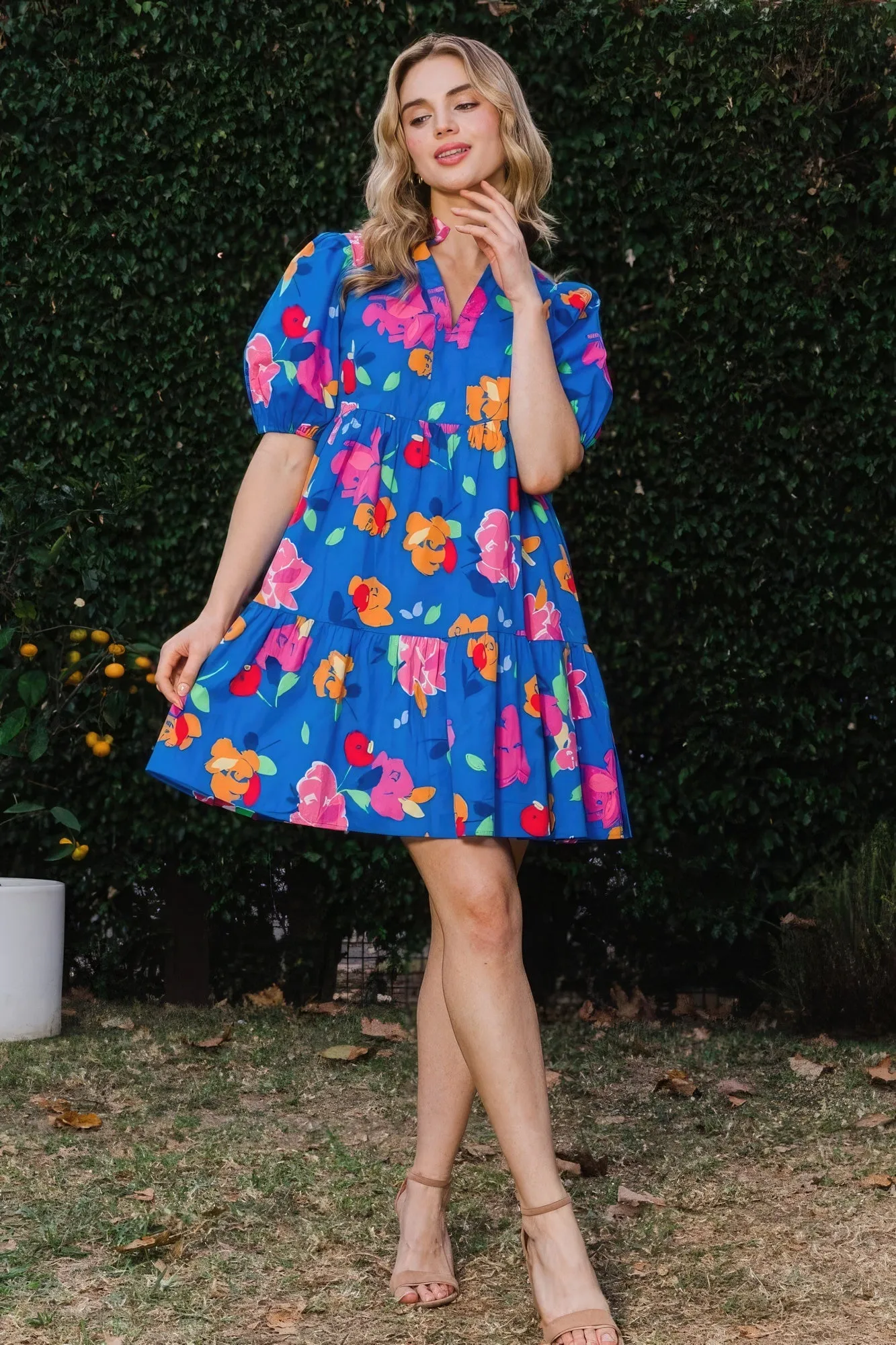 Tiered Mini Floral Dress