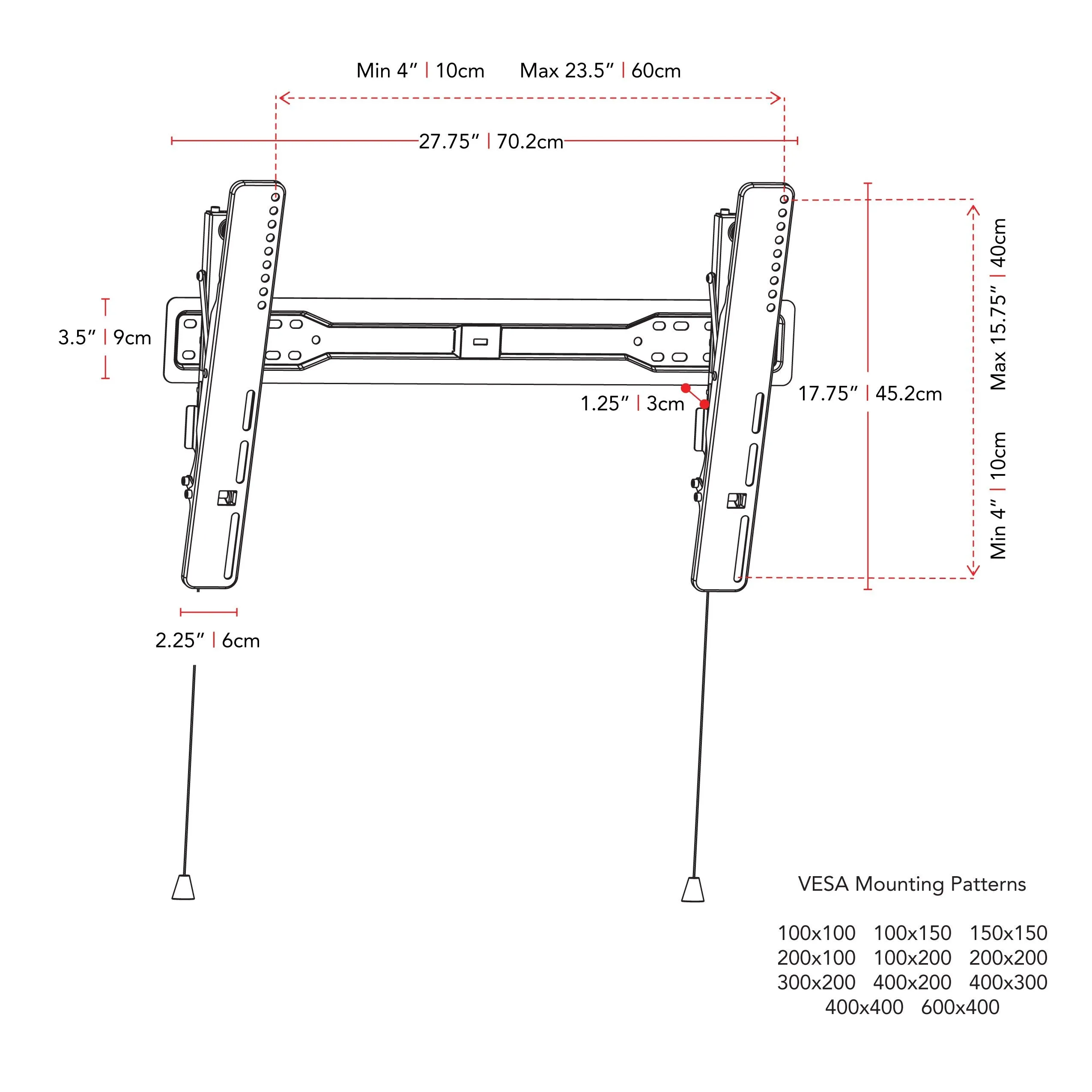 Tilting TV Wall Mount for 37" - 70" TVs