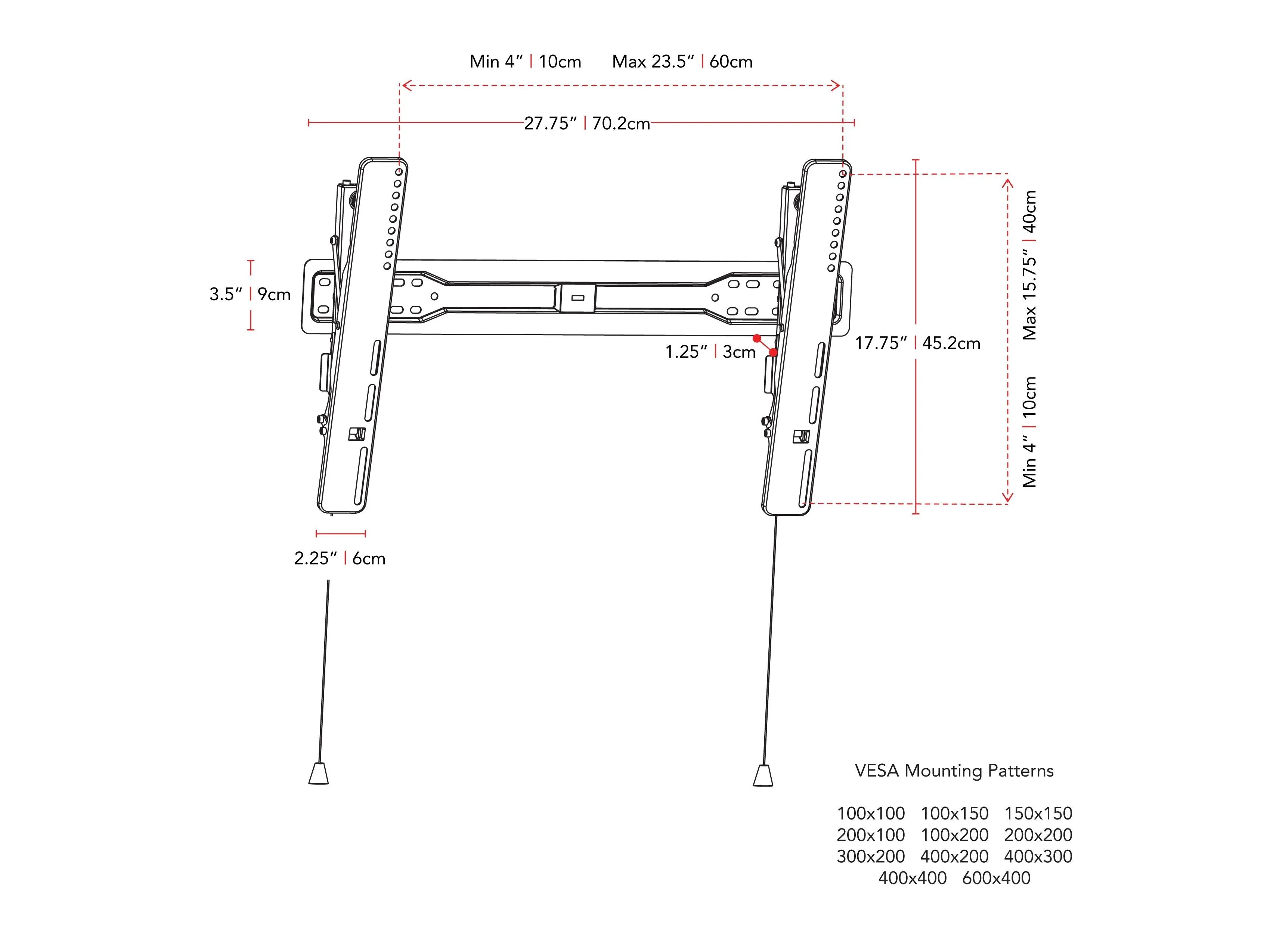 Tilting TV Wall Mount for 37" - 70" TVs