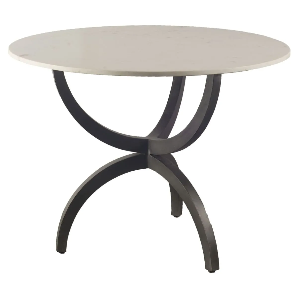 Veneto Dining Table White Marble | Black Metal