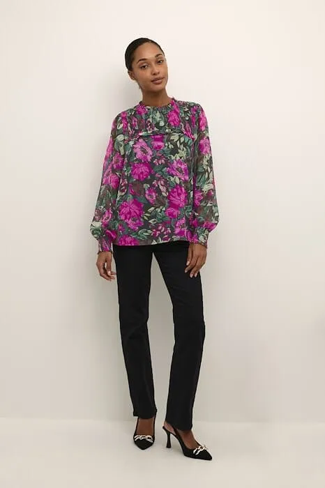 VIBRANT FLORAL PRINT BLOUSE