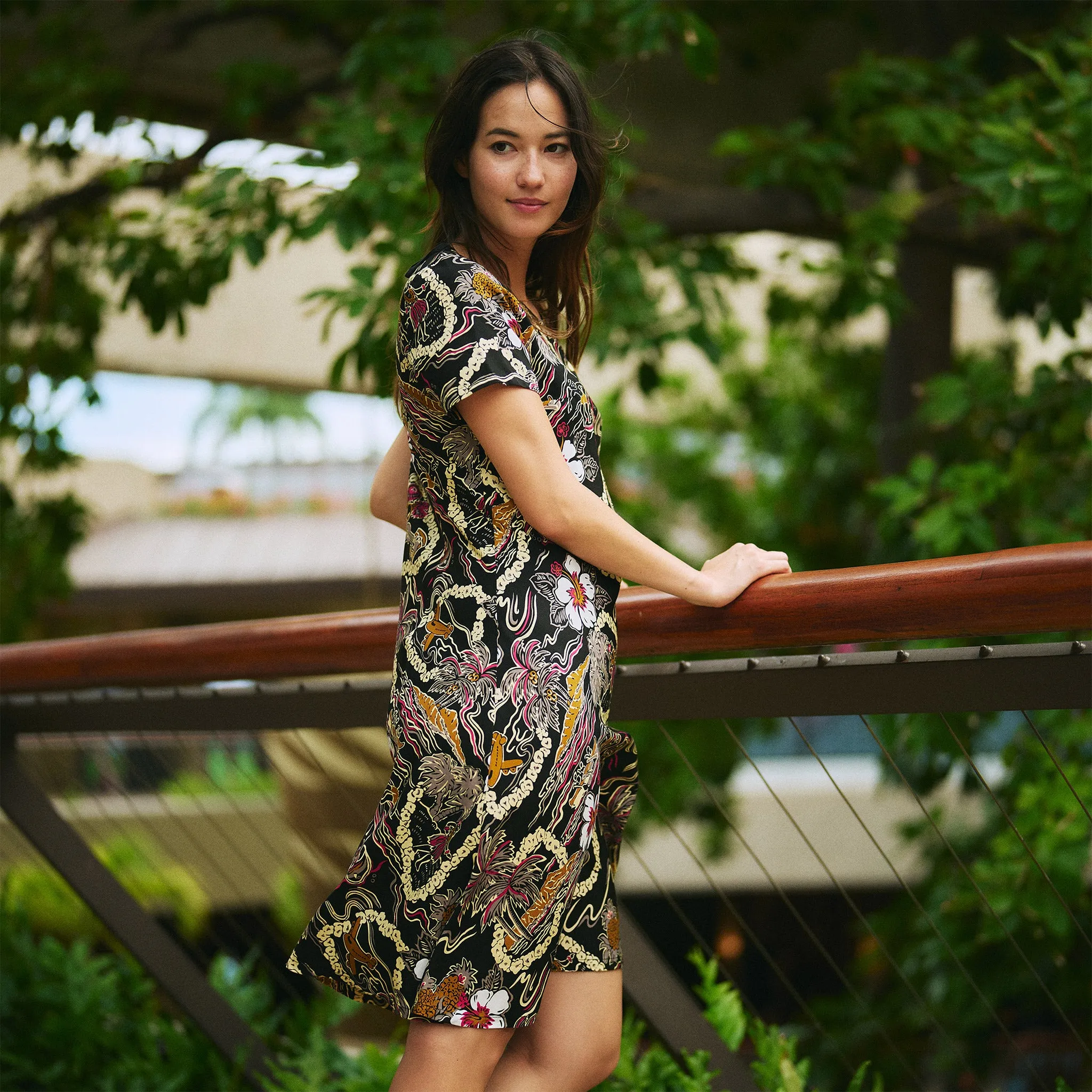 Vintage Scenic Short Dress