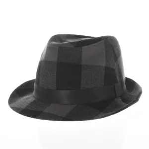 Wool Fedora Hat Glen Tartan Plaid Check Pattern DW6488