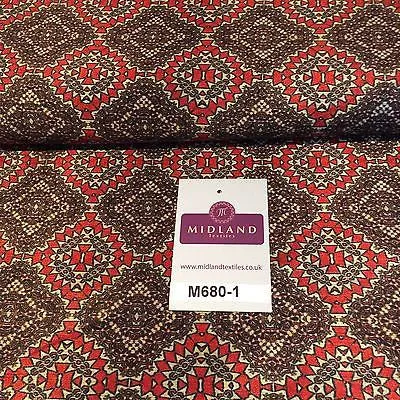 Woven Tussar 100% Silk Printed dress and cushion Fabric 44" M680 Mtex